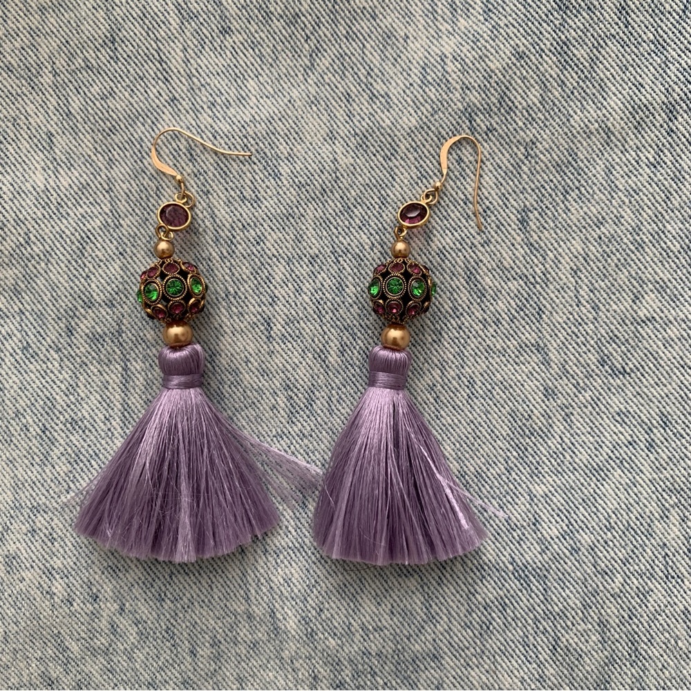 Handmade earrings gold plated Swarovski crystal - Picture 3 of 3